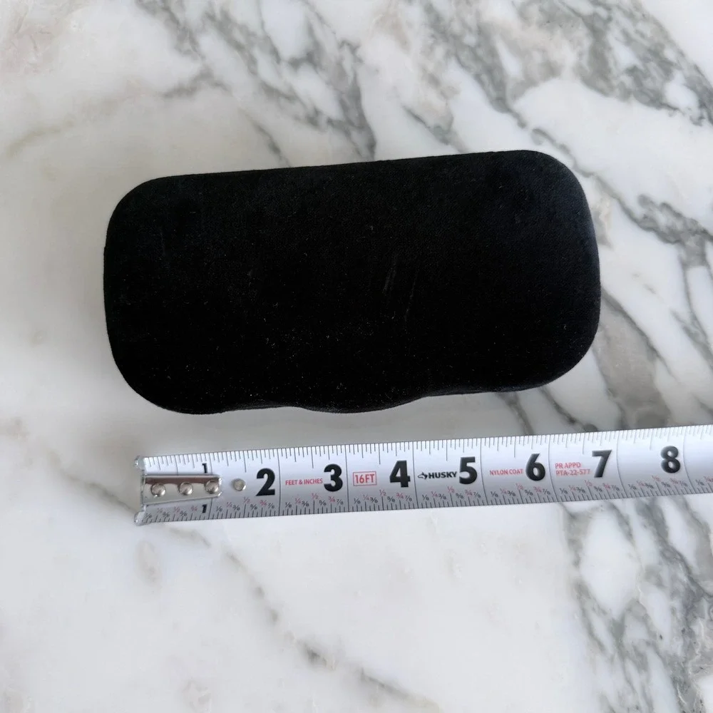 Gucci Black Velvet Sunglasses Case Blue Interior Dust Bag Cleaning Cloth Set